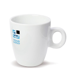 Witte keramische mok geschikt voor koffiemachines 200ml met afdrukgebied