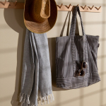 Hammam handdoek van gerecycled katoen in effen kleur 150x90cm kleur donkergrijs vierde weergave