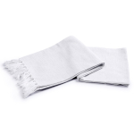 Hammam handdoek van gerecycled katoen in effen kleur 150x90cm kleur lichtgrijs