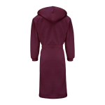 Badjas van katoen en polyester met verstelbare capuchon maat kleur bordeaux derde weergave