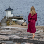 Badjas van katoen en polyester met verstelbare capuchon maat kleur bordeaux zesde weergave