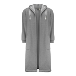 Badjas van katoen en polyester met verstelbare capuchon maat kleur grijs tweede weergave