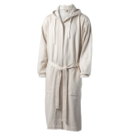 Badjas van katoen en polyester met verstelbare capuchon maat kleur beige