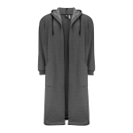 Badjas van katoen en polyester met verstelbare capuchon maat kleur donkergrijs tweede weergave