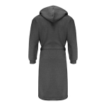 Badjas van katoen en polyester met verstelbare capuchon maat kleur donkergrijs derde weergave