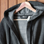 Badjas van katoen en polyester met verstelbare capuchon maat kleur donkergrijs zesde weergave