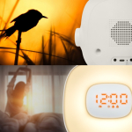 Muse wekker met natuurlijk geleidelijk licht en FM-radio kleur wit zevende weergave