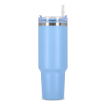 Grote roestvrijstalen thermosbeker met rietje 1.2L kleur lichtblauw vijfde weergave