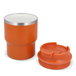 Stapebare take away reisbeker in verschillende kleuren 280ml kleur oranje tweede weergave