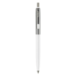Metalen pen met kleurdetail op de clip kleur wit derde weergave