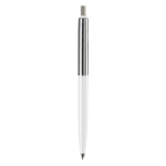 Metalen pen met kleurdetail op de clip kleur wit vierde weergave