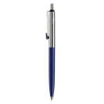 Metalen pen met kleurdetail op de clip kleur donkerblauw