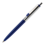 Metalen pen met kleurdetail op de clip kleur donkerblauw derde weergave