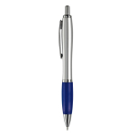 Goedkope pennen met logo en antislip functie Silver&Color kleur blauw tweede weergave