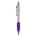 Goedkope pennen met logo en antislip functie Silver&Color kleur paars tweede weergave