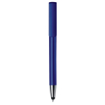Plastic pen met stylus en telefoonhouder met blauwe inkt kleur blauw derde weergave