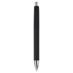 Plastic pen in verschillende kleuren met metalen punt en drukknop kleur zwart tweede weergave