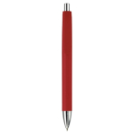 Plastic pen in verschillende kleuren met metalen punt en drukknop kleur rood tweede weergave