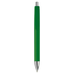 Plastic pen in verschillende kleuren met metalen punt en drukknop kleur groen tweede weergave