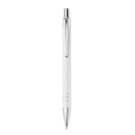 Aluminium pen met bijpassende buisvormige etui kleur wit tweede weergave