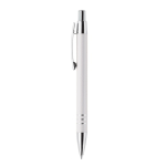 Aluminium pen met bijpassende buisvormige etui kleur wit derde weergave