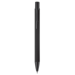 Aluminium pen met rubberen coating in verschillende kleuren kleur zwart tweede weergave