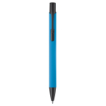 Aluminium pen met rubberen coating in verschillende kleuren kleur cyaan blauw tweede weergave