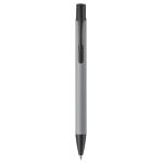 Aluminium pen met rubberen coating in verschillende kleuren kleur zwart / grijs