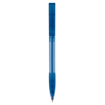 Transparante plastic pen met hervulbare blauwe inkt kleur doorzichtig blauw tweede weergave