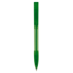 Transparante plastic pen met hervulbare blauwe inkt kleur doorzichtig groen tweede weergave