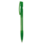 Transparante plastic pen met hervulbare blauwe inkt kleur doorzichtig groen derde weergave