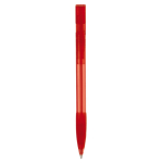 Transparante plastic pen met hervulbare blauwe inkt kleur doorzichtig rood vierde weergave