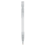 Transparante plastic pen met hervulbare blauwe inkt kleur doorzichtig wit vierde weergave