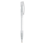 Transparante plastic pen met hervulbare blauwe inkt kleur doorzichtig wit vijfde weergave