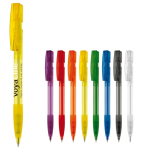 Transparante plastic pen met hervulbare blauwe inkt