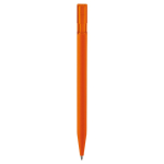 Transparante plastic pen met zachte grip gemaakt in de EU kleur oranje vierde weergave