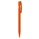 Transparante plastic pen met zachte grip gemaakt in de EU kleur oranje vijfde weergave