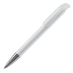 Plastic balpen met matte afwerking, gemaakt in de EU, blauwe inkt kleur wit