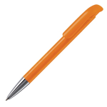 Plastic balpen met matte afwerking, gemaakt in de EU, blauwe inkt kleur oranje