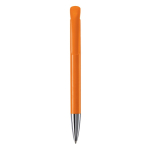 Plastic balpen met matte afwerking, gemaakt in de EU, blauwe inkt kleur oranje tweede weergave