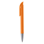 Plastic balpen met matte afwerking, gemaakt in de EU, blauwe inkt kleur oranje derde weergave