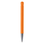 Plastic balpen met matte afwerking, gemaakt in de EU, blauwe inkt kleur oranje vierde weergave