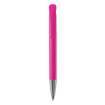 Plastic balpen met matte afwerking, gemaakt in de EU, blauwe inkt kleur roze tweede weergave
