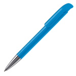 Plastic balpen met matte afwerking, gemaakt in de EU, blauwe inkt kleur lichtblauw