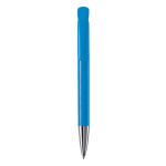 Plastic balpen met matte afwerking, gemaakt in de EU, blauwe inkt kleur lichtblauw tweede weergave