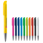Plastic balpen met matte afwerking, gemaakt in de EU, blauwe inkt