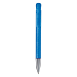 Transparante plastic pen met metalen punt gemaakt in de EU kleur doorzichtig blauw tweede weergave