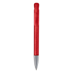 Transparante plastic pen met metalen punt gemaakt in de EU kleur doorzichtig rood tweede weergave