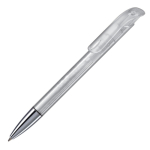 Transparante plastic pen met metalen punt gemaakt in de EU kleur doorzichtig wit tweede weergave