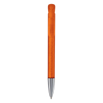 Transparante plastic pen met metalen punt gemaakt in de EU kleur doorzichtig oranje tweede weergave